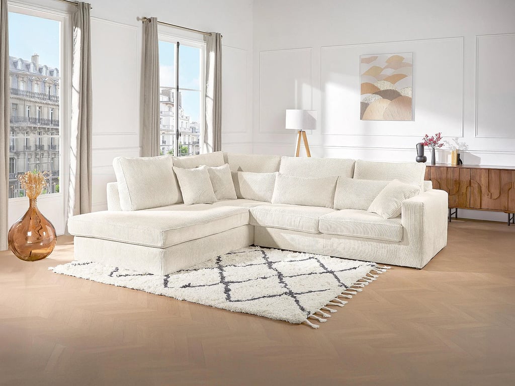 Produit similaire: Mondovi - Canapé angle convertible express velours côtelé beige