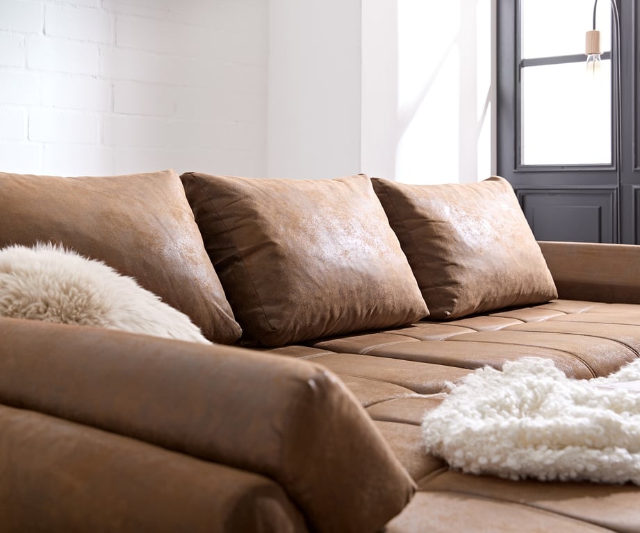 Canapé Loana 275x185 cm marron avec fonction lit - Vue supplémentaire 1