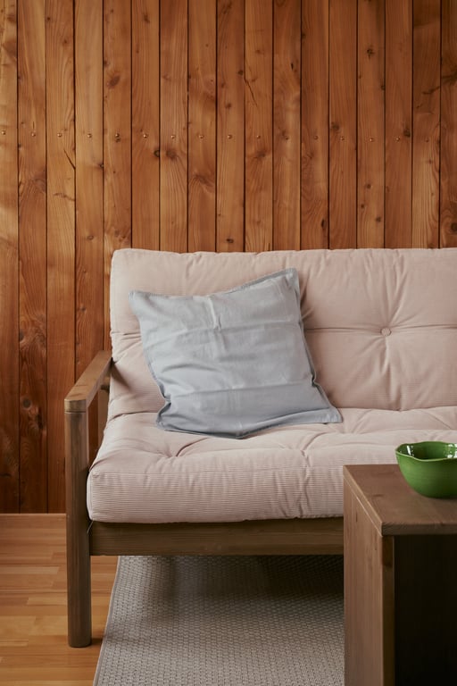 Knob - Canapé convertible en bois foncé et tissu rose - Vue supplémentaire 3