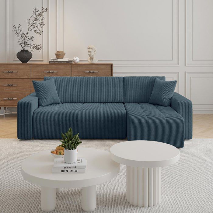 Produit similaire: Canapé Alicia 3 places angle velours côtelé bleu