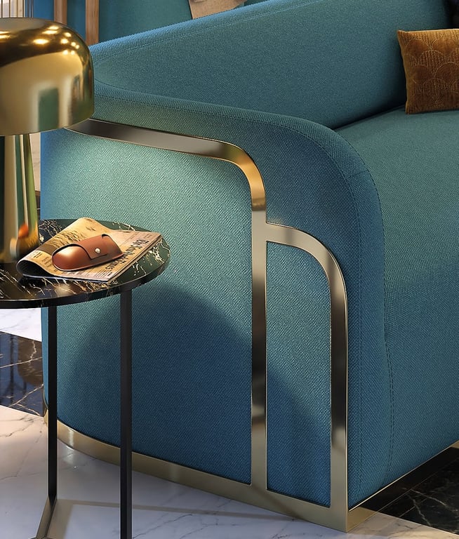 Produit similaire: Bling - Canapé professionnel 3 places écru et acier doré