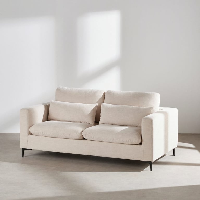 Urban - Canapé 2 places avec têtières velours beige - Vue supplémentaire 1