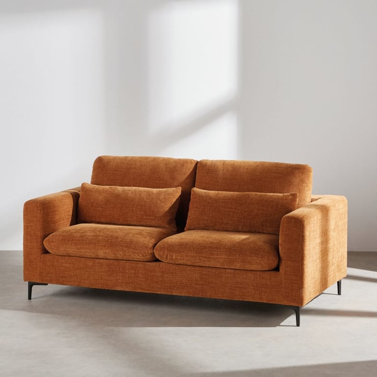 Urban - Canapé 2 places avec têtières relevables velours brique - Vue supplémentaire 2