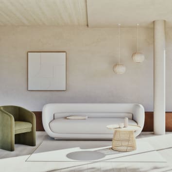 Canapé Flare 4 places tissu beige