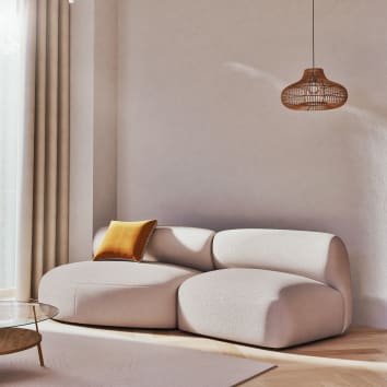 Canapé Stonic Beige tissu Bouclette