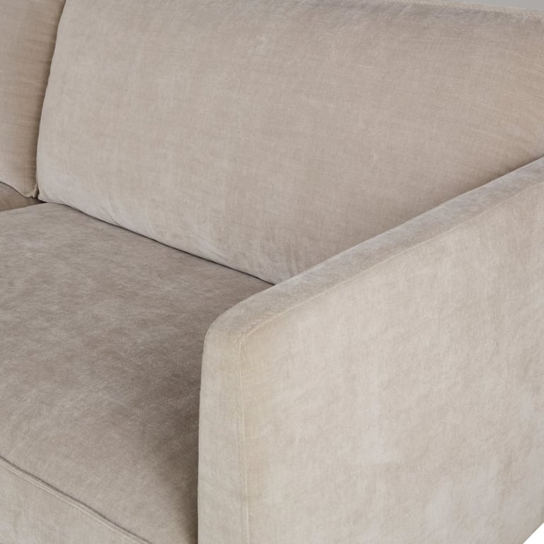 Tyler - Canapé 3/4 places effet velours recyclé beige - Vue supplémentaire 2
