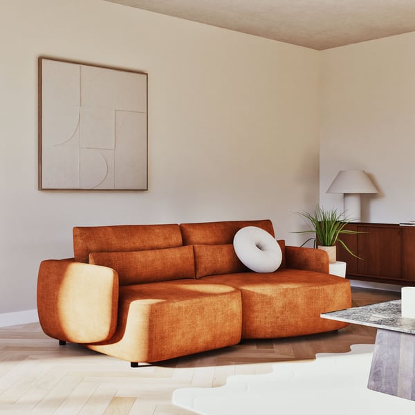 Canapé Bayma relax 4 places velours marron