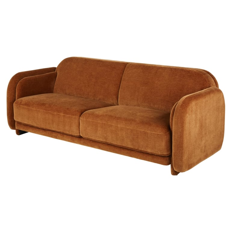 Amelya - Canapé velours orange - Vue supplémentaire 2
