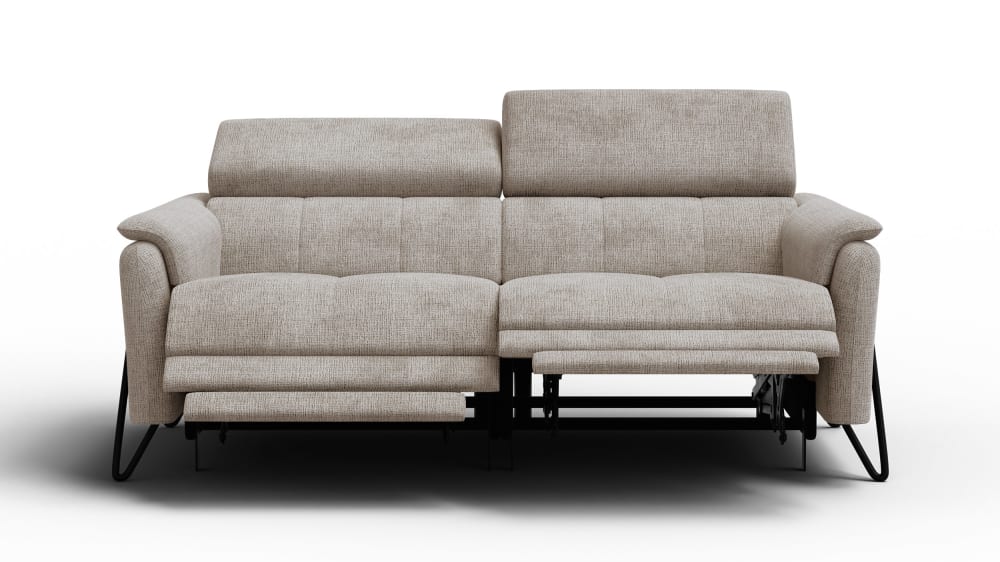 Roden - Canapé 3 places avec 2 Relax, tissu beige - Vue supplémentaire 1