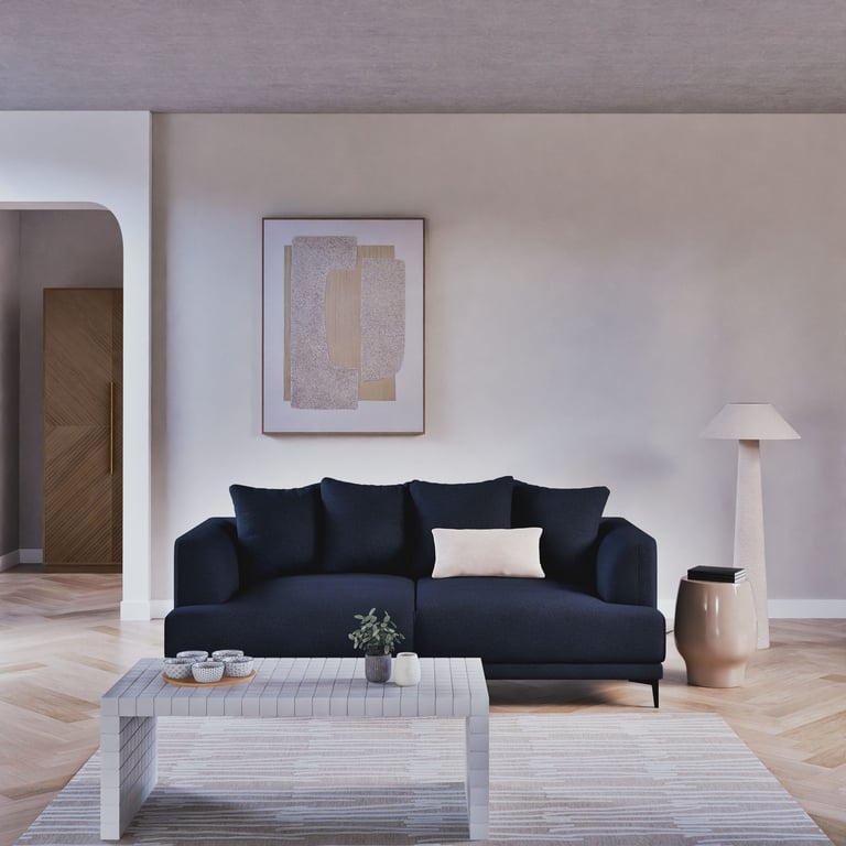 Produit similaire: Romy - Canapé 3 places bouclettes bleu nuit