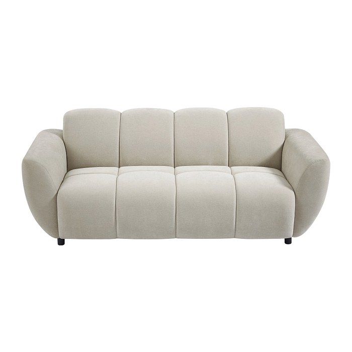 Canapé Julori - 3 places en tissu beige effet matelassé - Vue supplémentaire 1