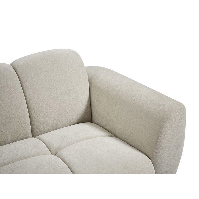 Canapé Julori - 3 places en tissu beige effet matelassé - Vue supplémentaire 2
