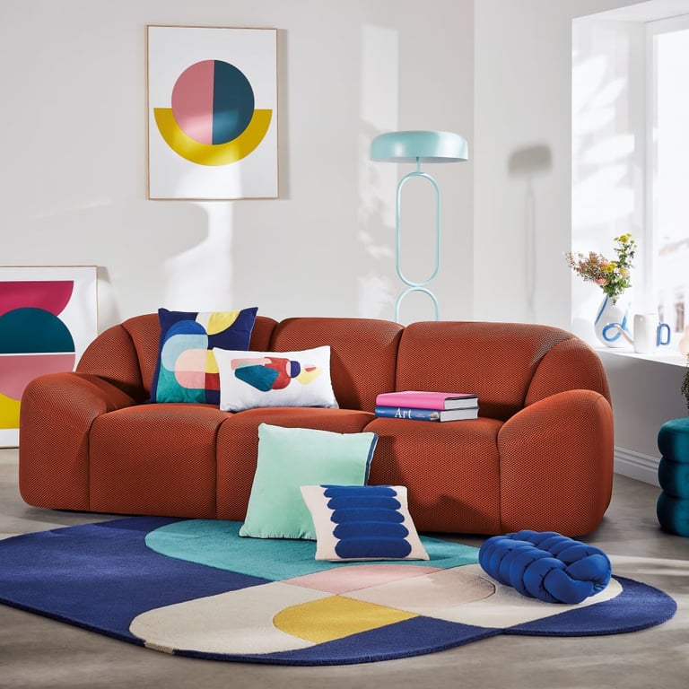 Canapé Play 3 places tissu rouille - Vue supplémentaire 3