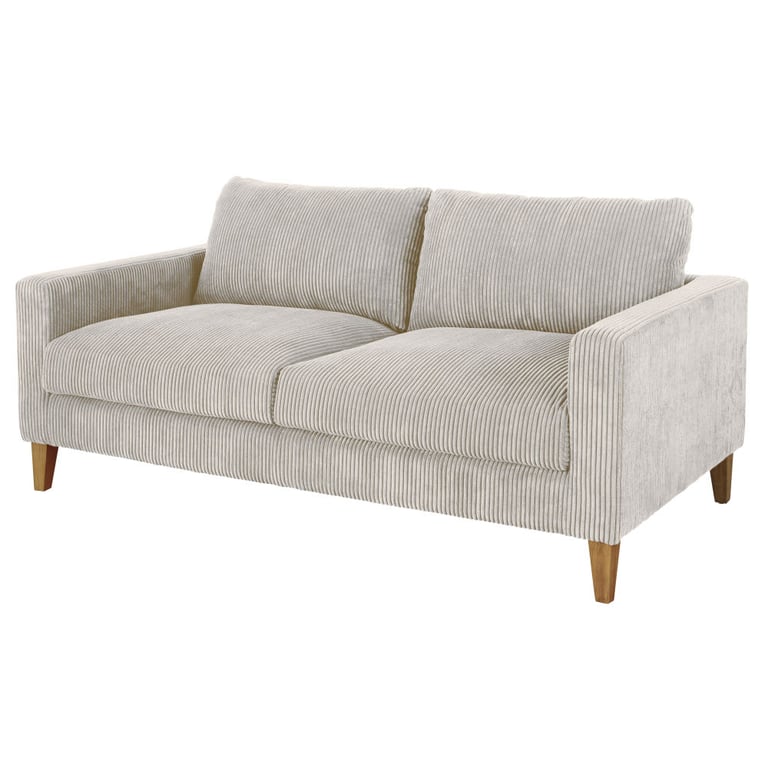Holden - Canapé 3 places en velours côtelé gris clair - Vue supplémentaire 2