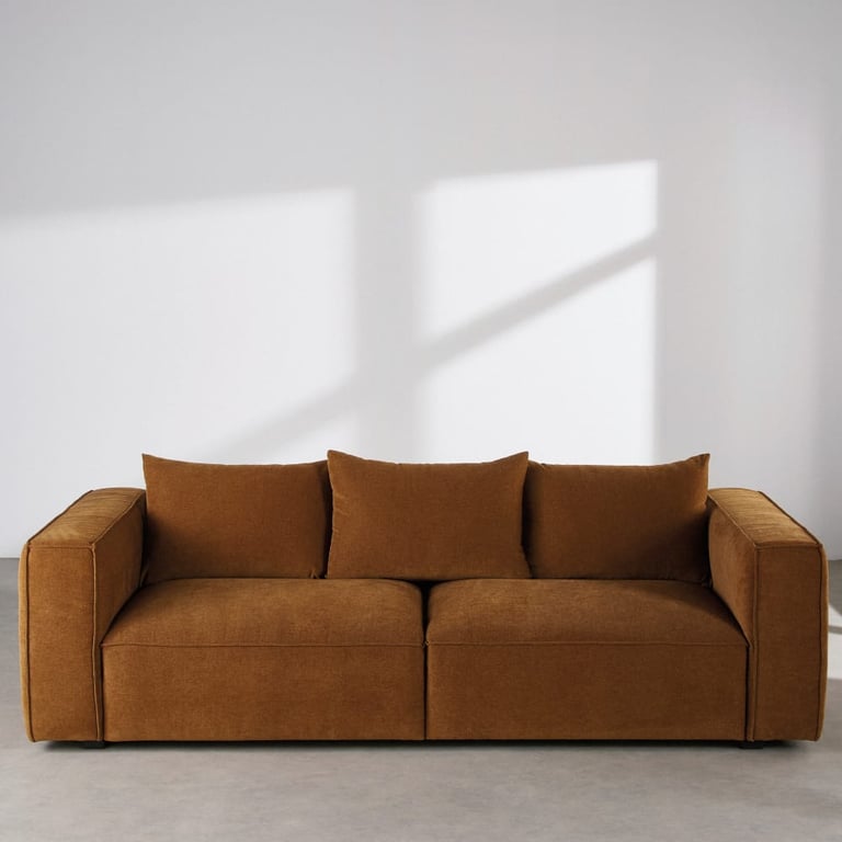 Barack - Canapé marron velours - Vue supplémentaire 1