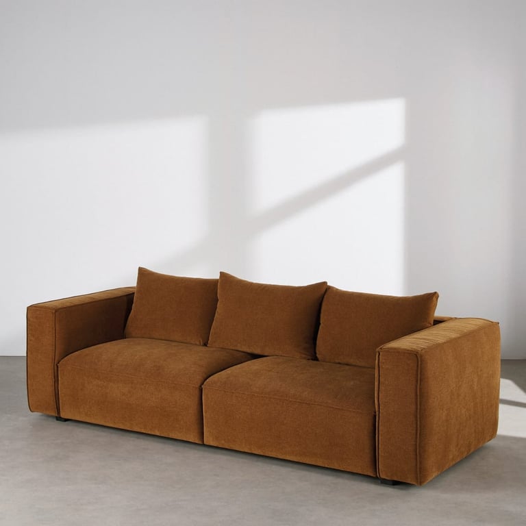Barack - Canapé marron velours - Vue supplémentaire 2