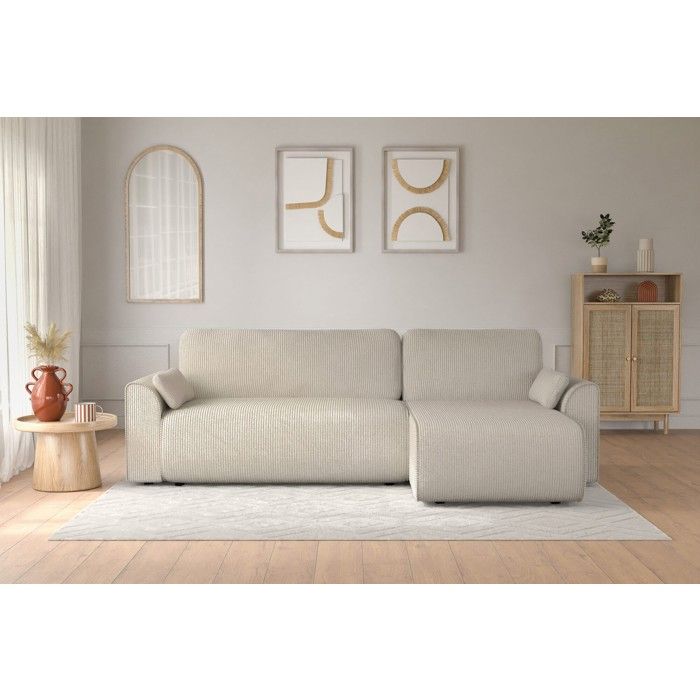 Produit similaire: Canapé angle CAPUCINS convertible velours côtelé beige 4 places