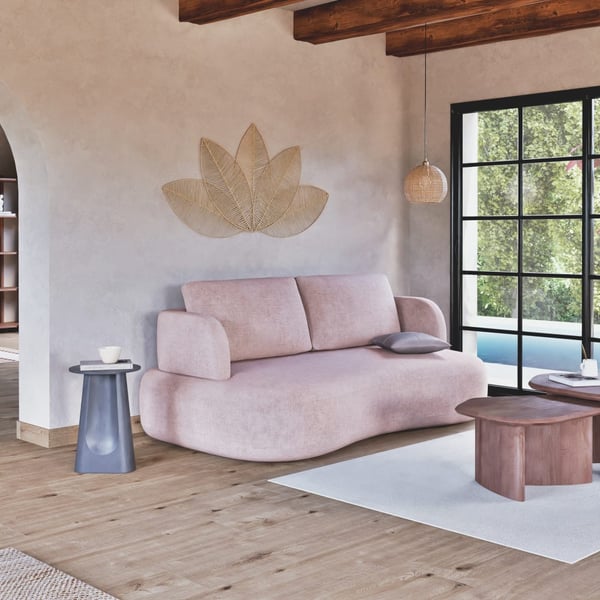 Maddy - Canapé 3 places velours beige