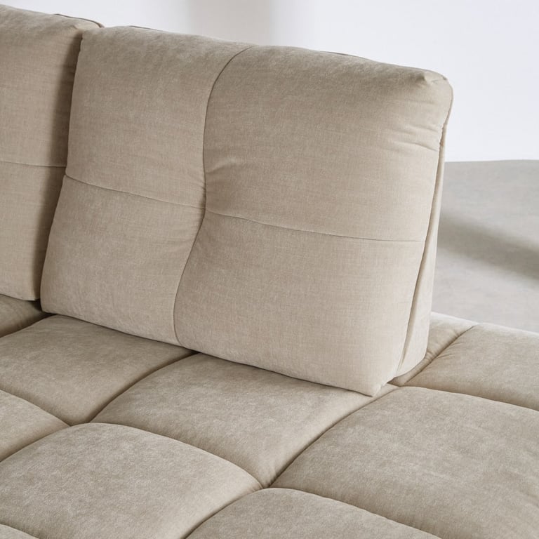 Robin - Canapé avance-recule 4/5 places effet velours beige - Vue supplémentaire 3