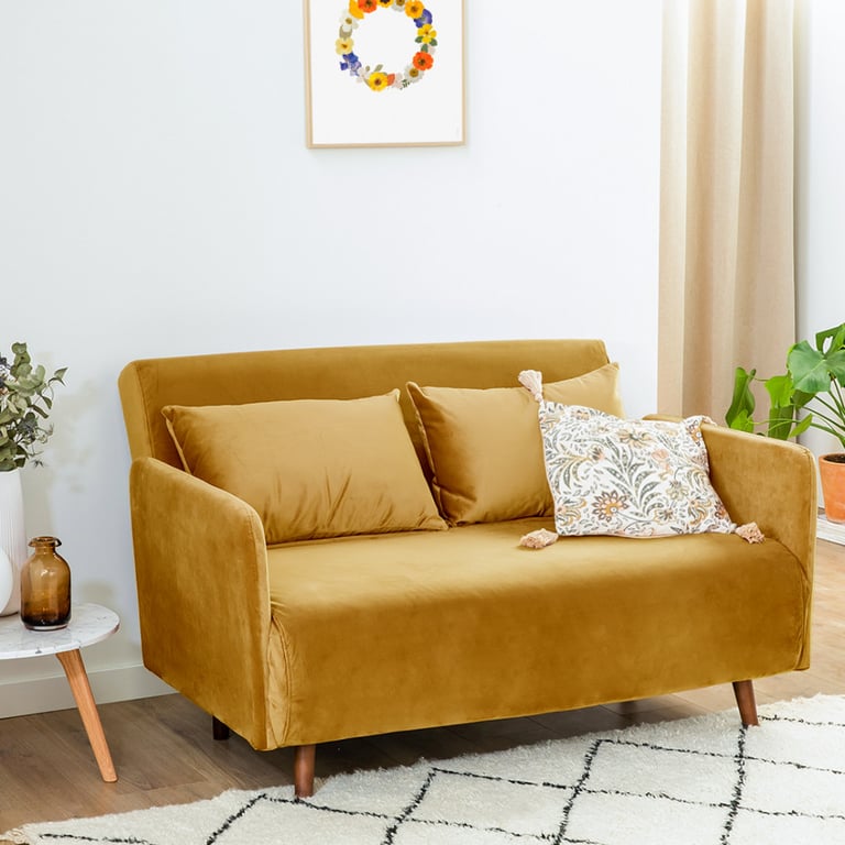 Produit similaire: Belushi - Canapé convertible jaune moutarde