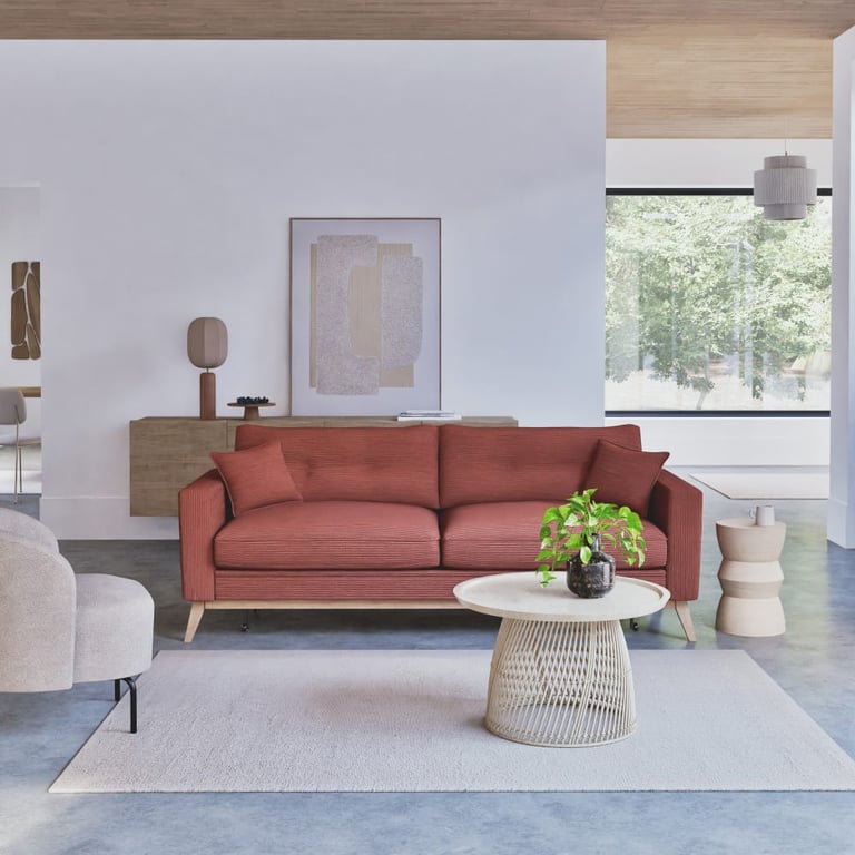 Produit similaire: Brooke - Canapé style scandinave 3 places velours côtelé orange