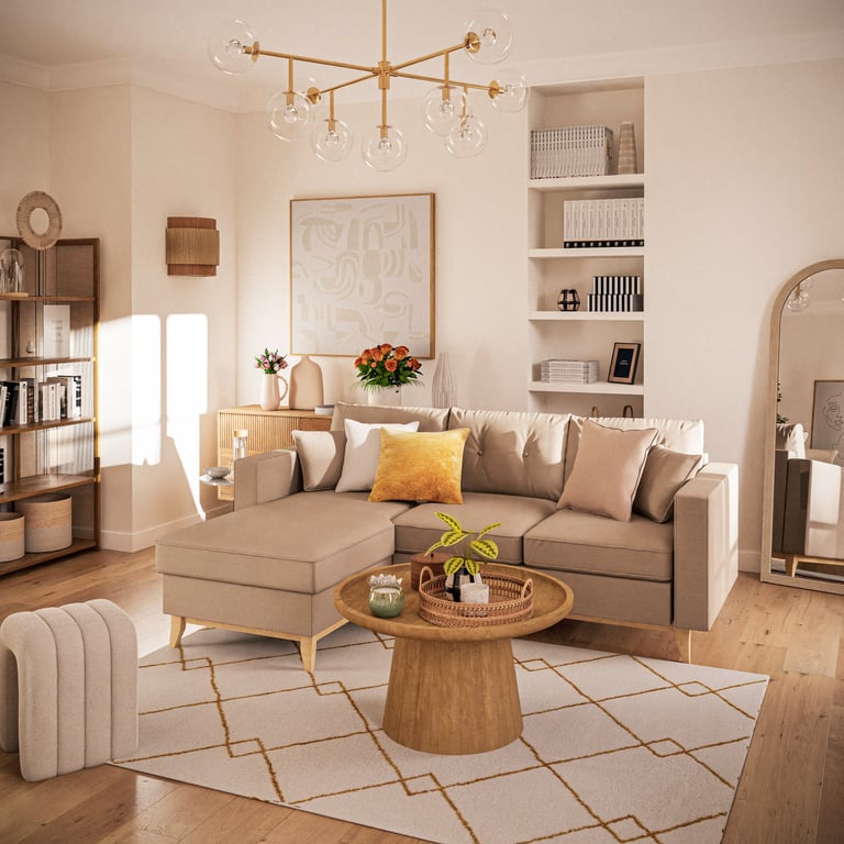 Produit similaire: Brooke - Canapé angle convertible 4/5 places beige