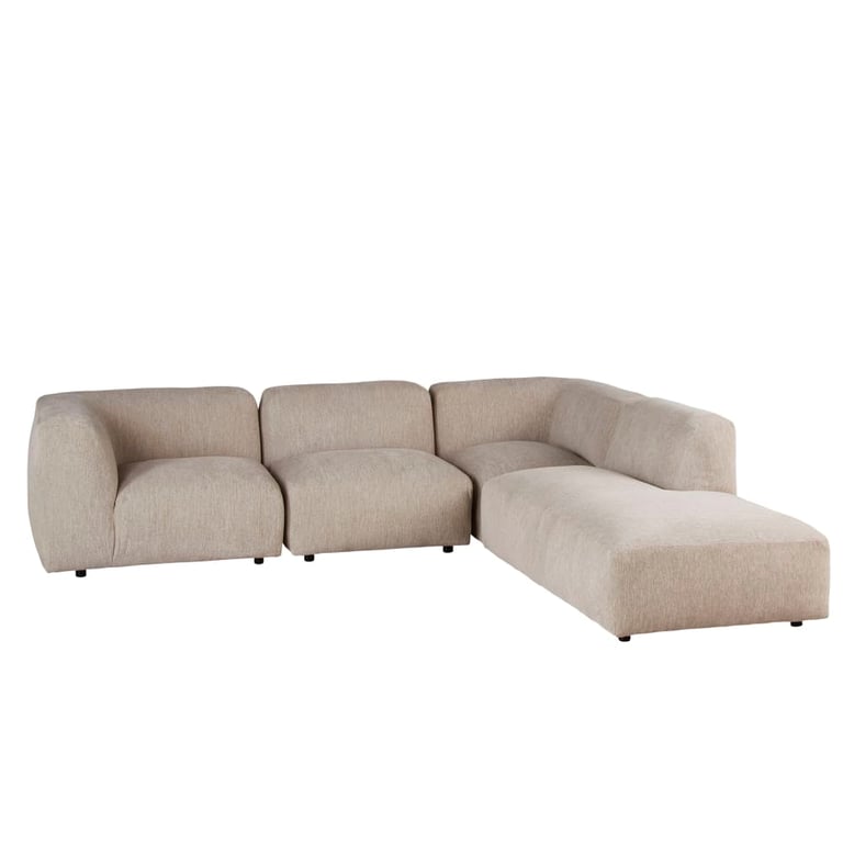 Buddy - Canapé d'angle droit 4/5 places beige - Vue supplémentaire 1