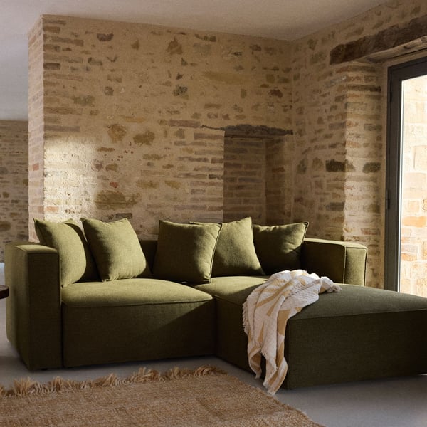 Canapé Barnaby 4 places velours vert