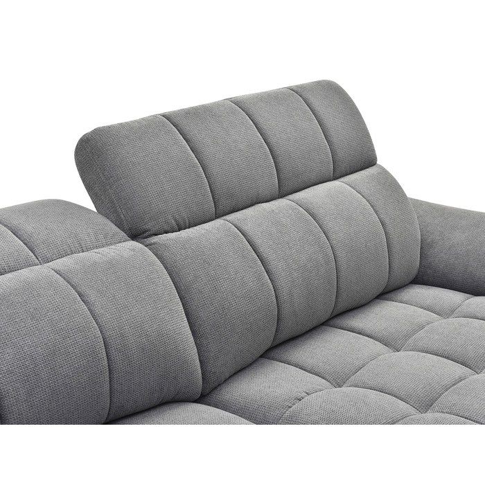 Canapé CELTIMO - Angle gauche relax électrique en tissu texturé gris - Vue supplémentaire 2