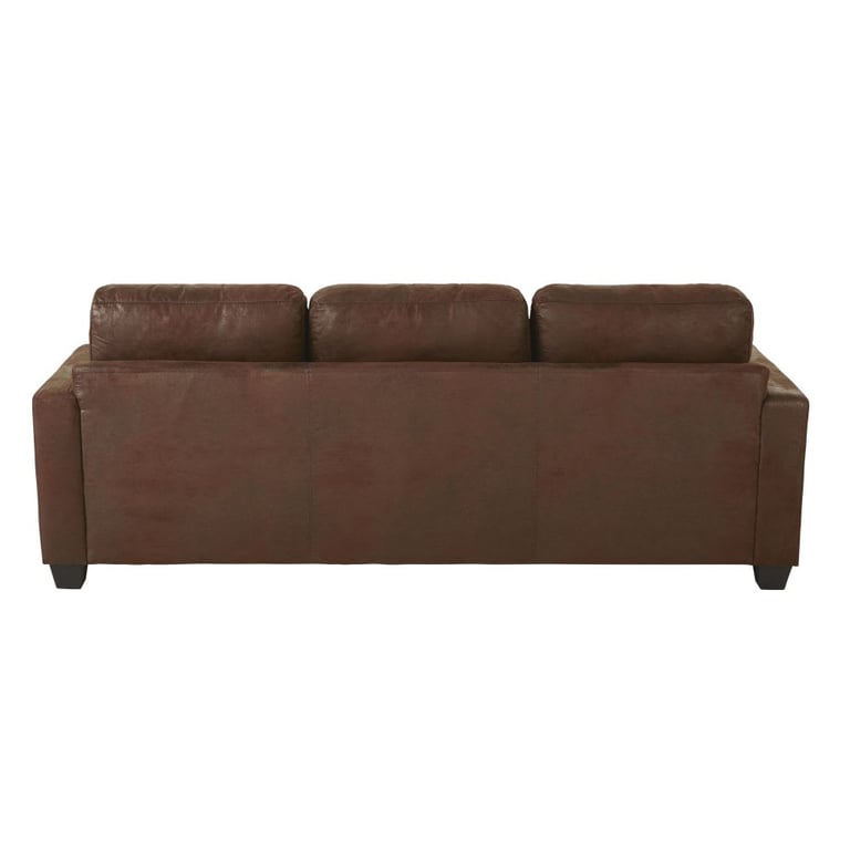 Philadelphie - Canapé d'angle gauche 3/4 places en suédine marron - Vue supplémentaire 2