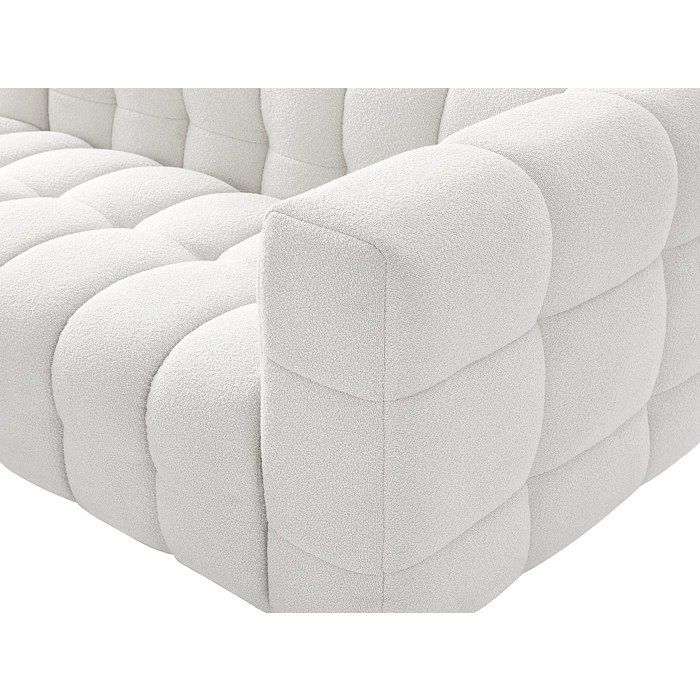 Canapé Lerici - Angle gauche en tissu bouclette blanc ivoire - Vue supplémentaire 2