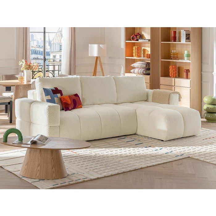 Canapé Issoro convertible 3 places tissu beige