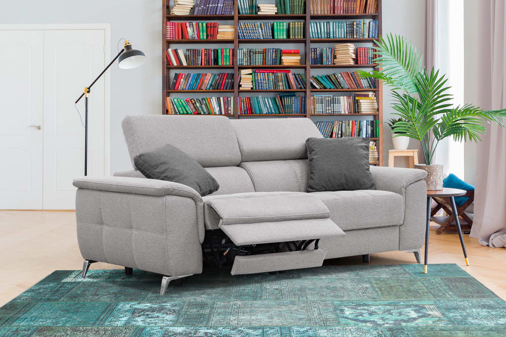 Produit similaire: Plauen - Canapé droit avec 2 relax électriques tissu gris et graphite