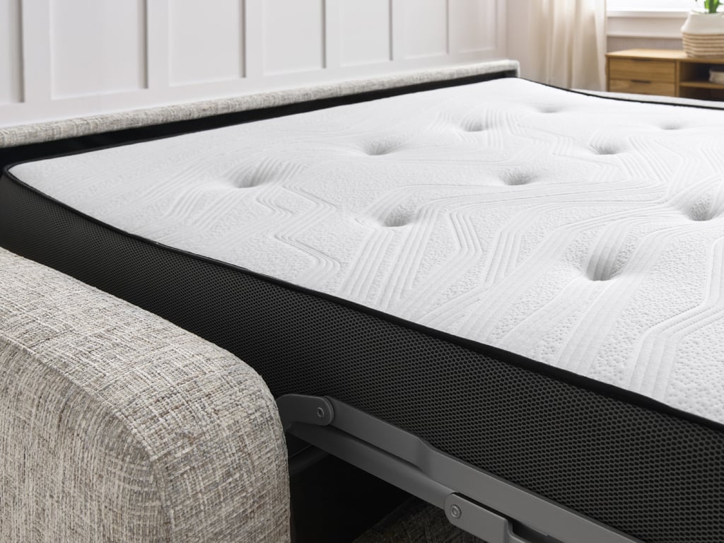 Charles canapé droit convertible 3 places tissu chiné beige - Vue supplémentaire 3
