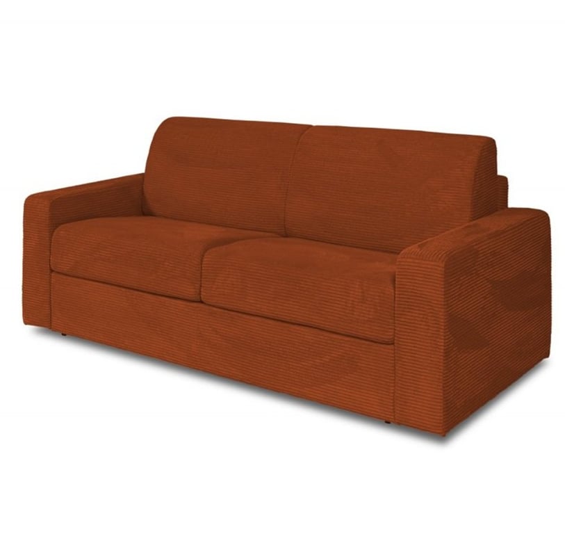 Canapé convertible express MIDNIGHT 160cm métal matelas 16cm velours côtelé zoom terra - Vue supplémentaire 2