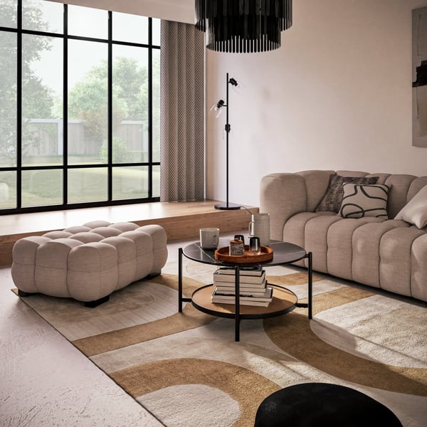 Canapé Lilo 2 places tissu beige