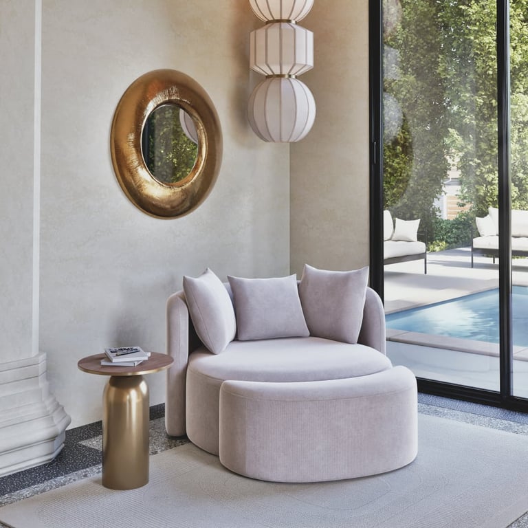 Produit similaire: Teese - Canapé rond et pouf ivoire