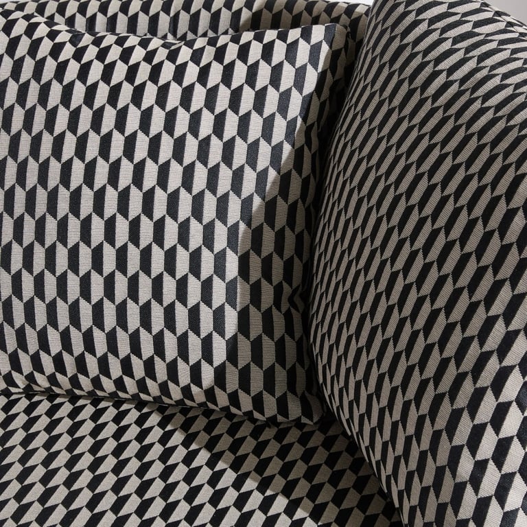 Teese - Canapé rond et pouf noir et blanc - Vue supplémentaire 3