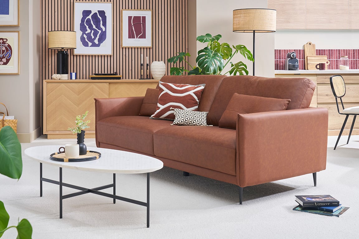 Produit similaire: Daven - Canapé vintage 3 places cuir marron