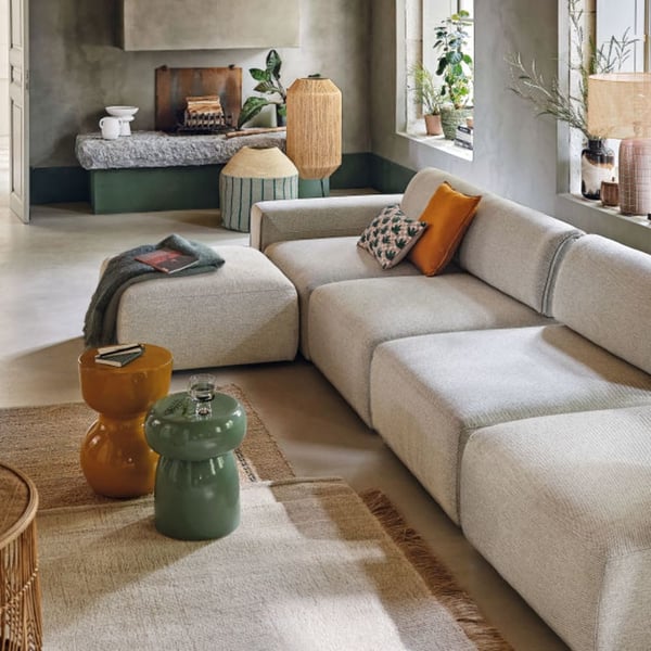 Canapé Astus tissu gris modulable