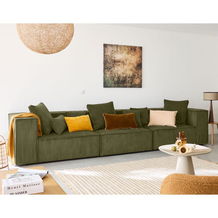 Produit similaire: Colombine - canapé modulable droit - 3 places - en velours côtelé - Vert