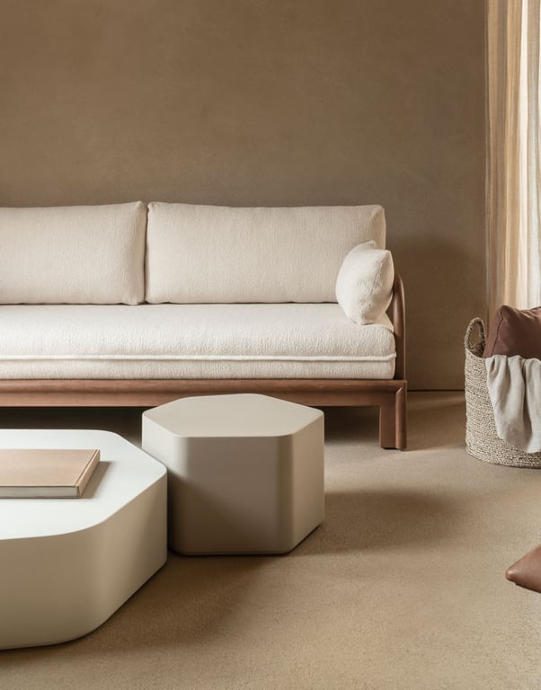 canapé scandinave en tissu rose