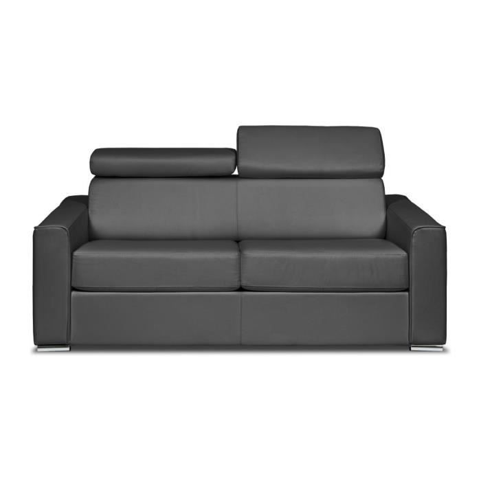 Produit similaire: Canapé 3 places convertible express en cuir de buffle gris - Couchage 140 cm - Matelas 22 cm - VIZIR