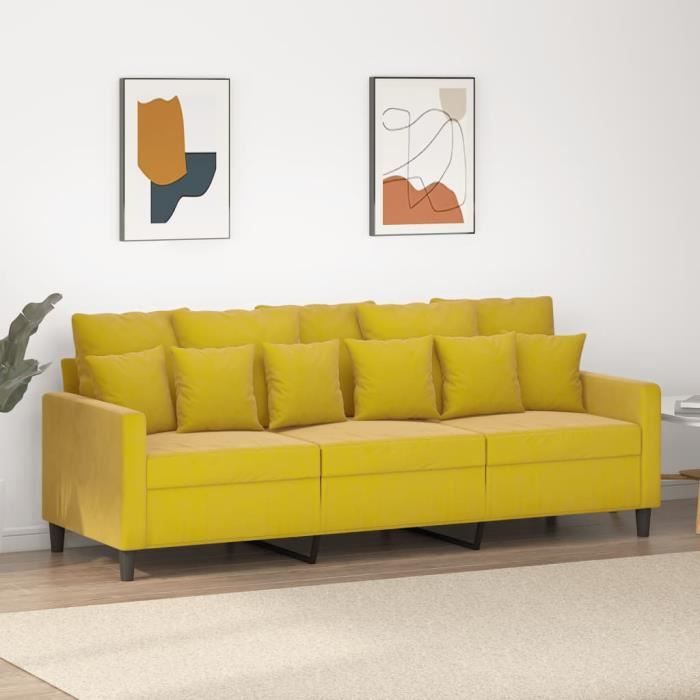 Produit similaire: Canapé à 3 places Jaune 180 cm Velours - SALUTUYA - BD5975