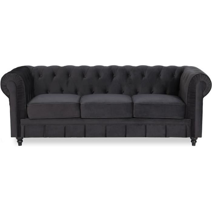 Produit similaire: Canape Chesterfield Velours 3 Places Altesse Noir