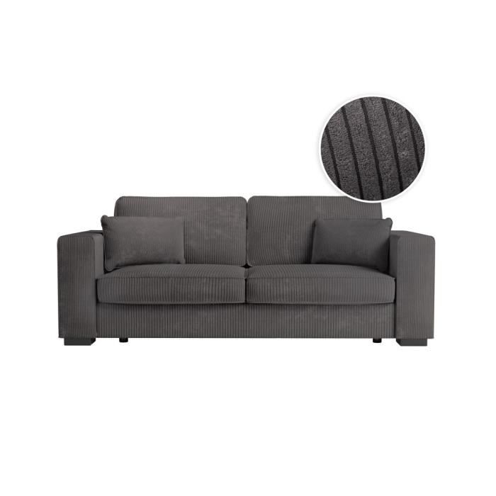 Produit similaire: Canapé droit fixe 3 places BELAMI en velours côtelé - Gris foncé - L231 x P93 x H86cm - LOUNGITUDE
