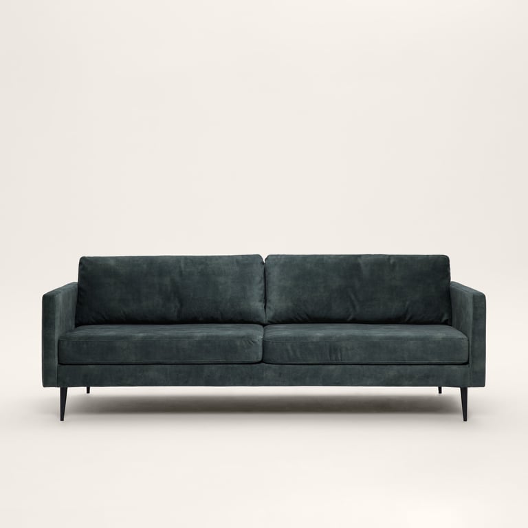 Canapé Cesare - 3 Places Velours vintage kaki grisé - Vue supplémentaire 1