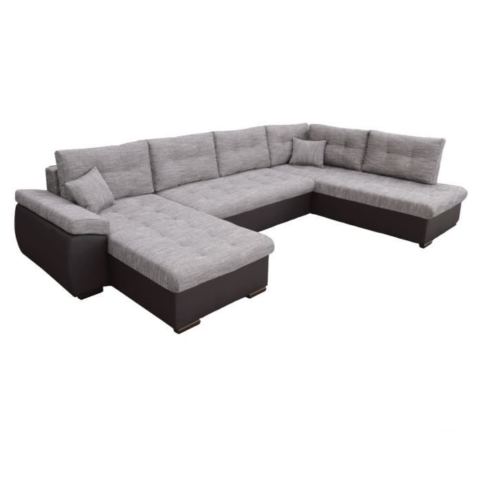 Produit similaire: Grand canapé d'angle XXL en U panoramique lit convertible avec coffre 6-7 places - SOKIN - Marron+Gris (Lawa 02+Madryt 128, Gauche)