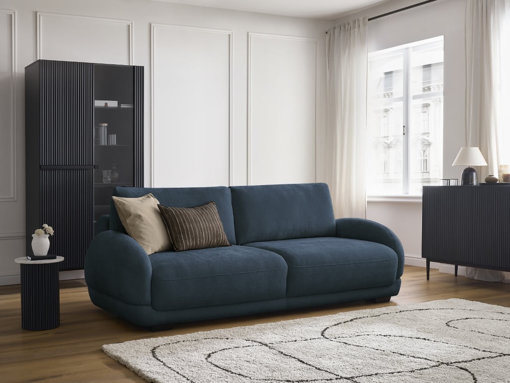 Produit similaire: Canapé droit convertible coffre MONICA bleu foncé BOBOCHIC 3 places