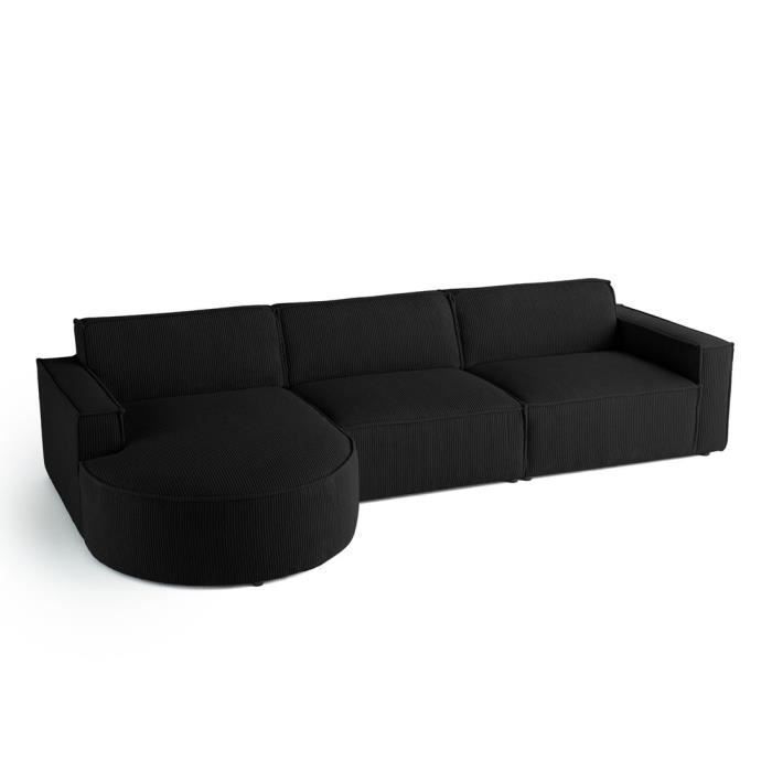 Produit similaire: Spiaggia - canapé d'angle gauche - 5 places - en velours côtelé - Noir